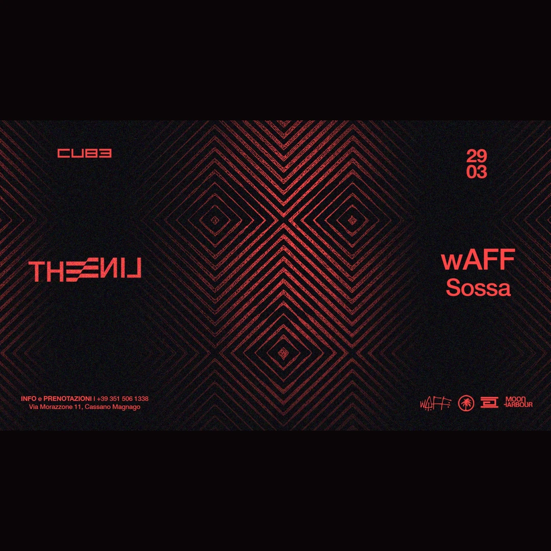 Flyer THE LINE del 29 marzo 2024 con wAFF e Sossa