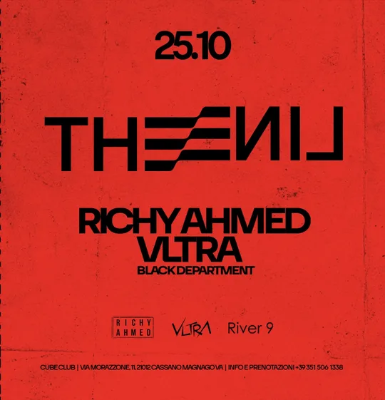 THE LINE flyer, 25 October 2024 with Richy Ahmed, VLTRA and Black Department